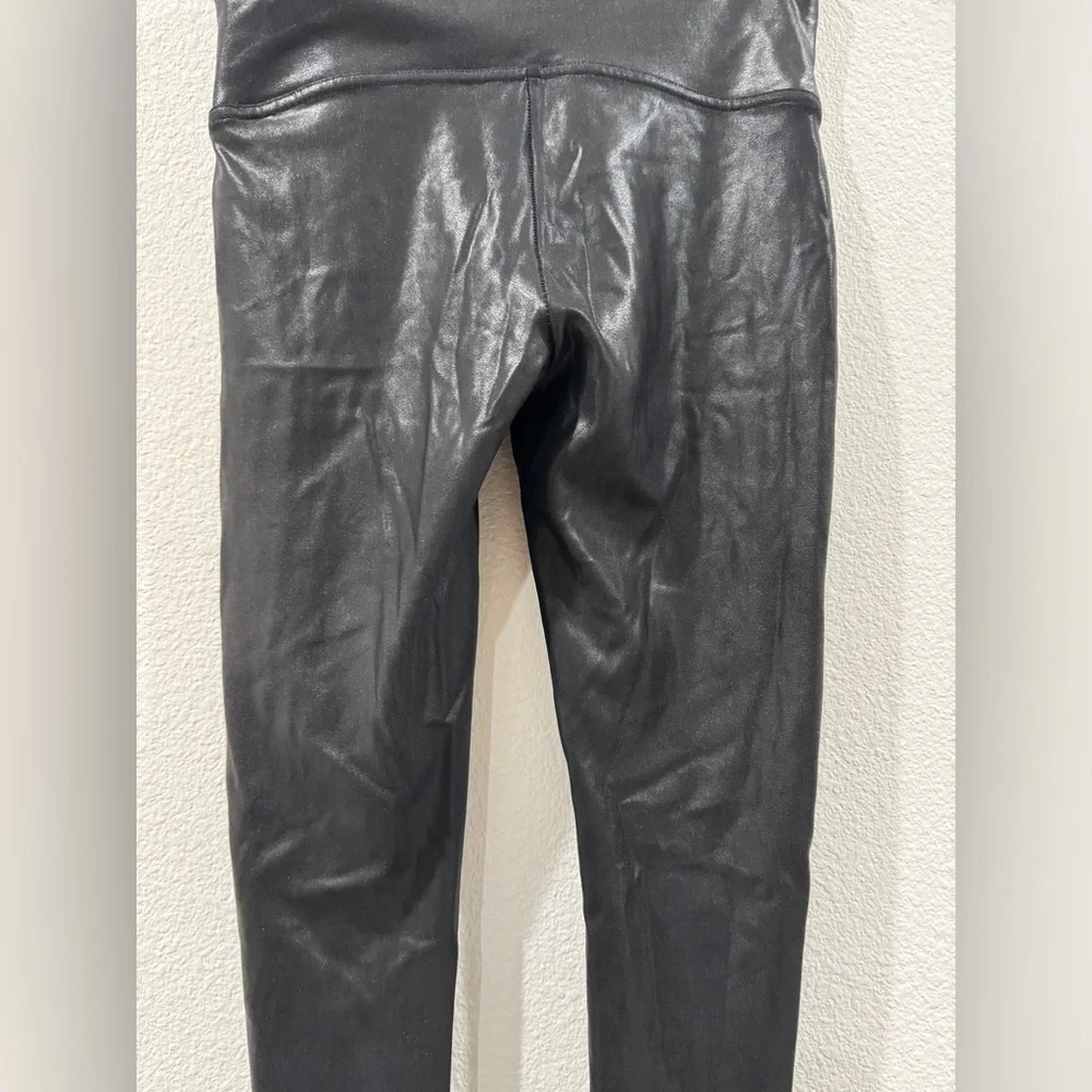 Spanx Faux Leather Black Leggings Size Medium - Picture 10 of 16